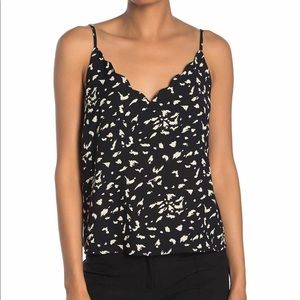 Scalloped neck printed cami